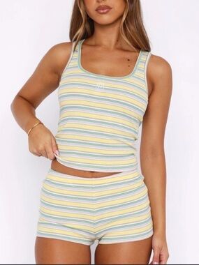 Top only - striped white fox tank